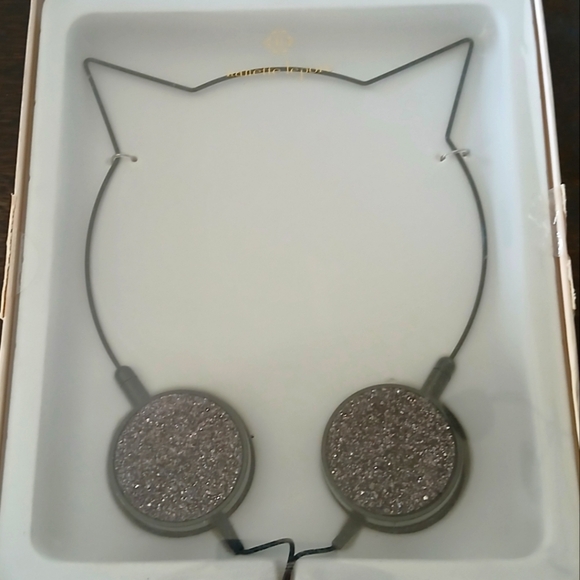 Nanette Lepore Other - Nanette Lepore Black Glitter Cat Ear Shaped On-Ear Stereo Headphone